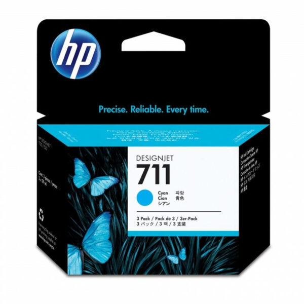 Pack De 3 Cartuchos Hp 711 Tinta Designet Cyan