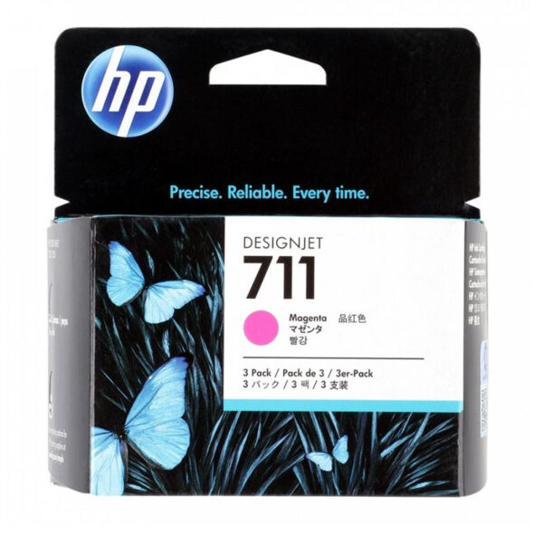 Pack De 3 Cartuchos Hp 711 Tinta Designet Magenta